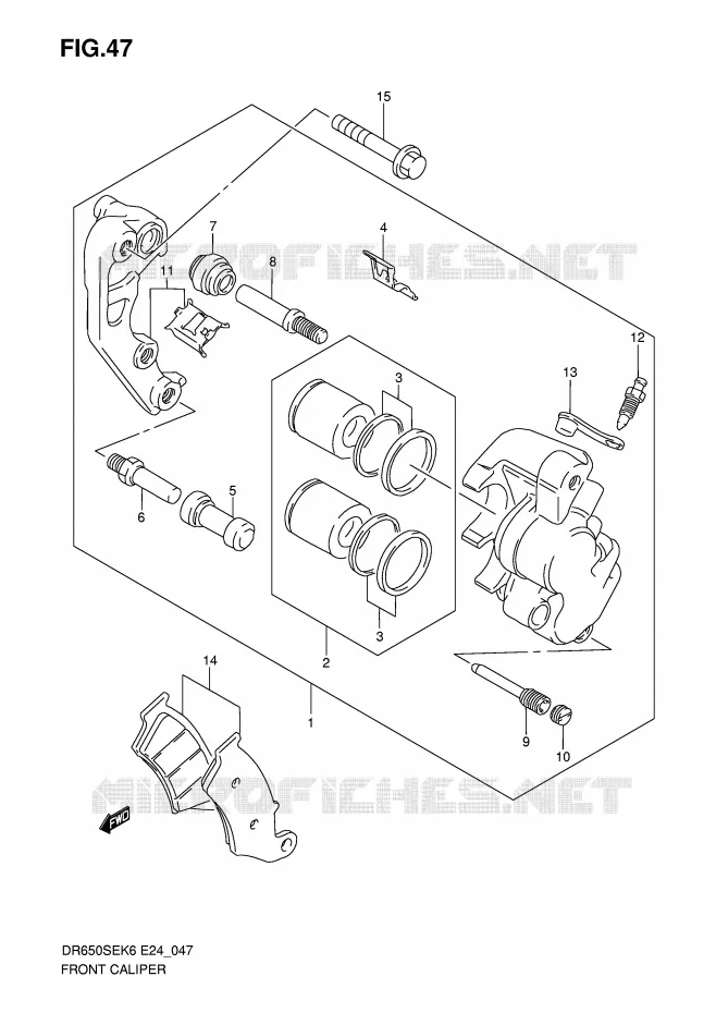 FRONT CALIPER Suzuki MOTO 650 DR 2006  DR650SEK6(E24)