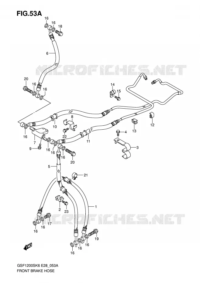 FRONT REMSLANG (GSF1200SAK6) Suzuki MOTO 1200 BANDIT 2006  GSF1200SK6(E28)