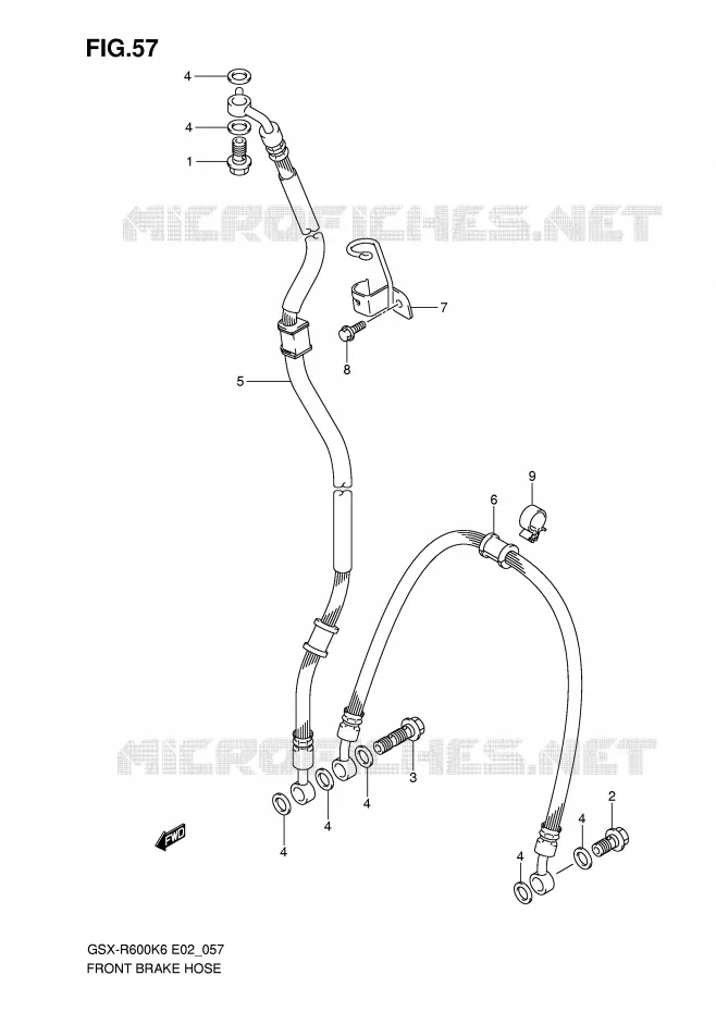 FRONT REMSLANG Suzuki MOTO 600 GSX-R 2006  GSX-R600U3K6(E2)
