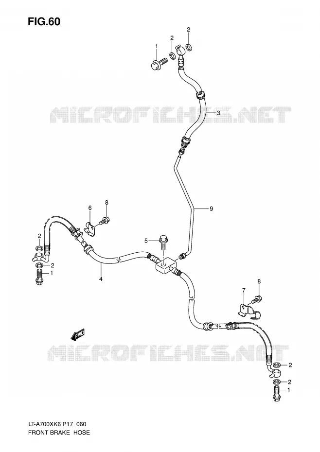 FRONT REMSLANG Suzuki QUAD 700 KINGQUAD 2007  LT-A700XK7(P17)