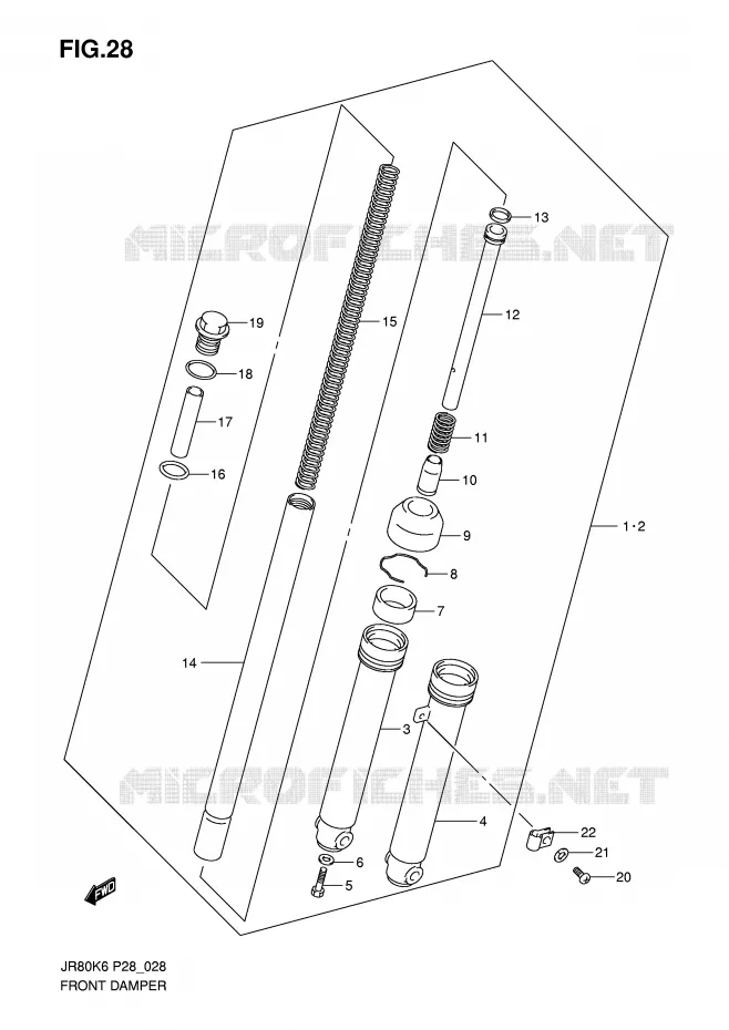 FRONT SCHOKDEMPER Suzuki MOTO 80 JR 2006  JR80K6(P28)