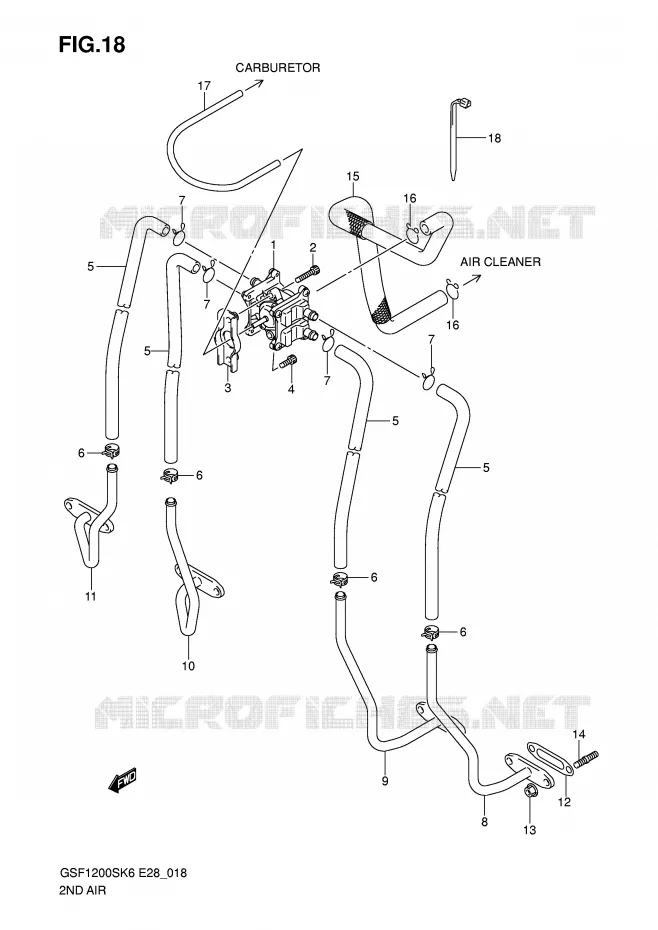 FUEL EVAP SYSTEM Suzuki MOTO 1200 BANDIT 2006  GSF1200SK6(E28)