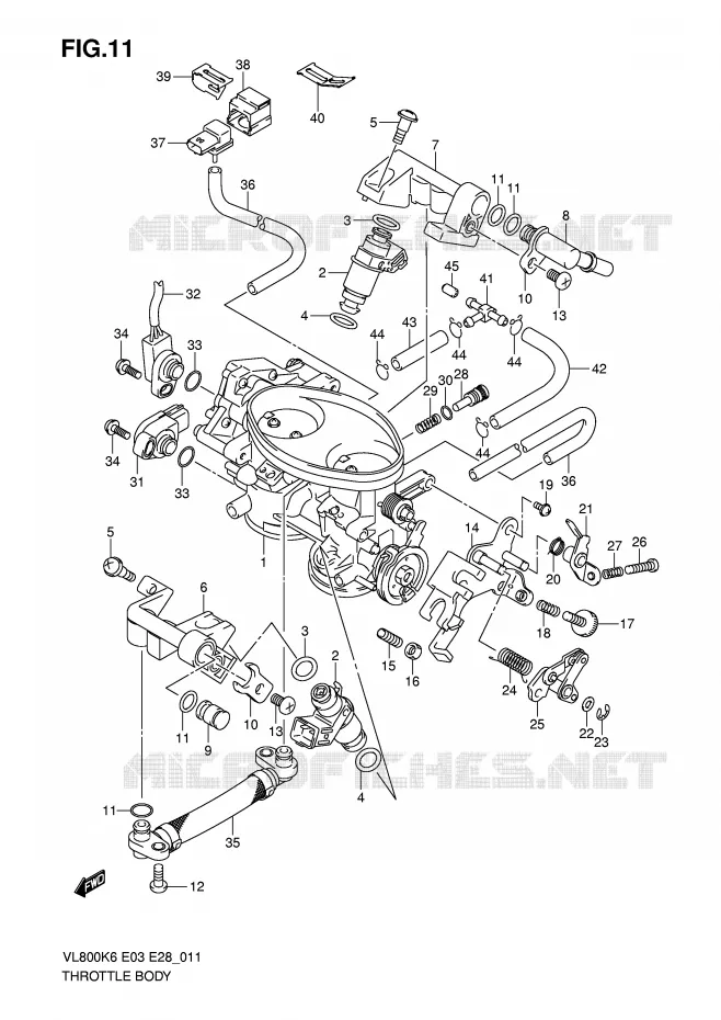 GASKLEPHUIS (MODEL K6/K7/K8) Suzuki MOTO 800 VOLUSIA 2006  VL800TK6(E3/E28)