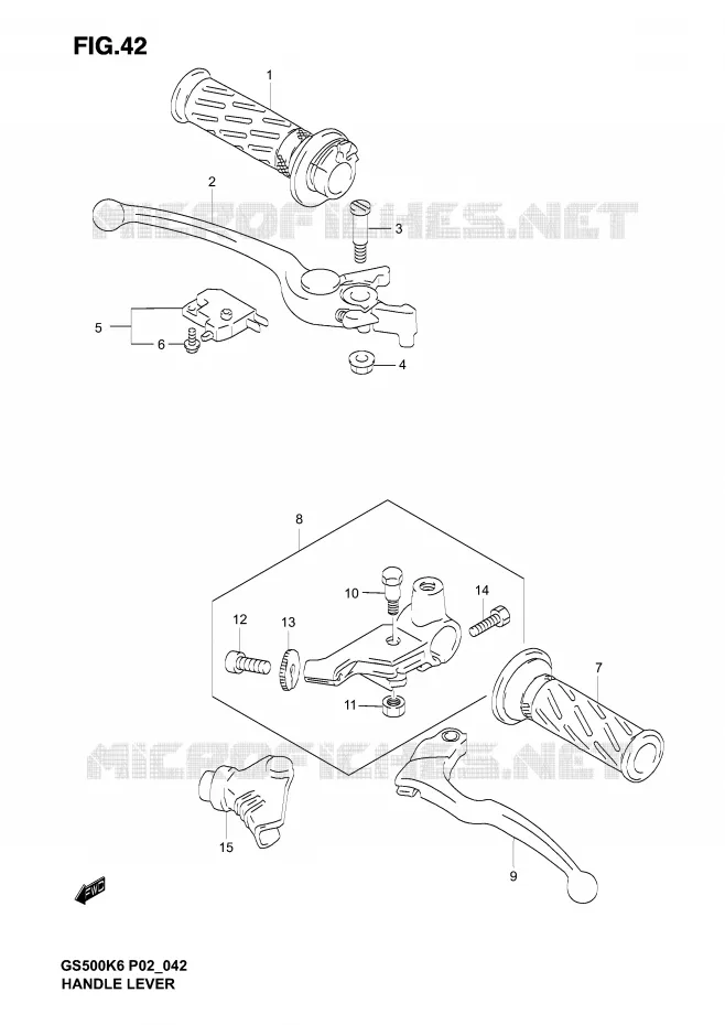 HANDGRIPS - LEVERS Suzuki MOTO 500 GS-F 2006  GS500FUK6(P19)