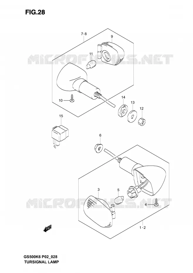 INDICATOREN (GS500K3/UK3/HK3/HUK3 P2, P19, P54) Suzuki MOTO 500 GS-F 2005  GS500FUK5(P19)