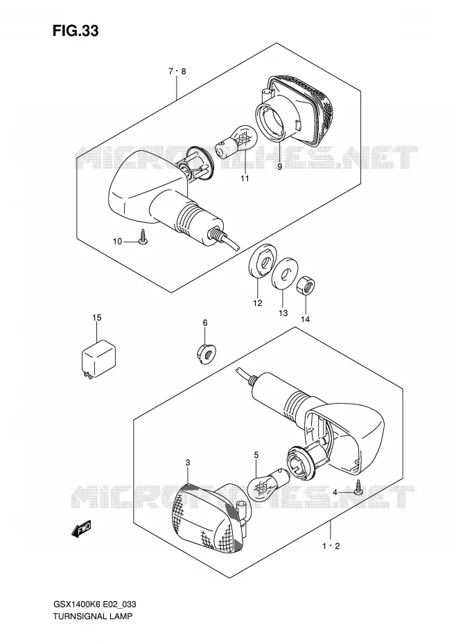 INDICATOREN (GSX1400K6/K7/ZK7 E24) Suzuki MOTO 1400 GSX 2006  GSX1400K6(E2)