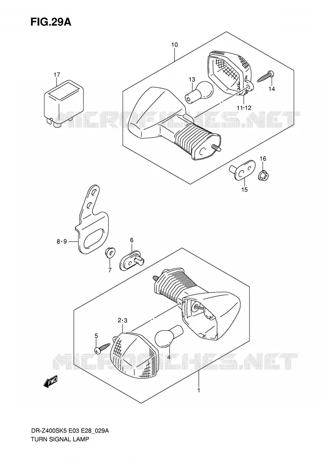 INDICATOREN (MODEL K6/K7/K8) Suzuki MOTO 400 DR-Z 2005  DR-Z400SK5(E3/E28)