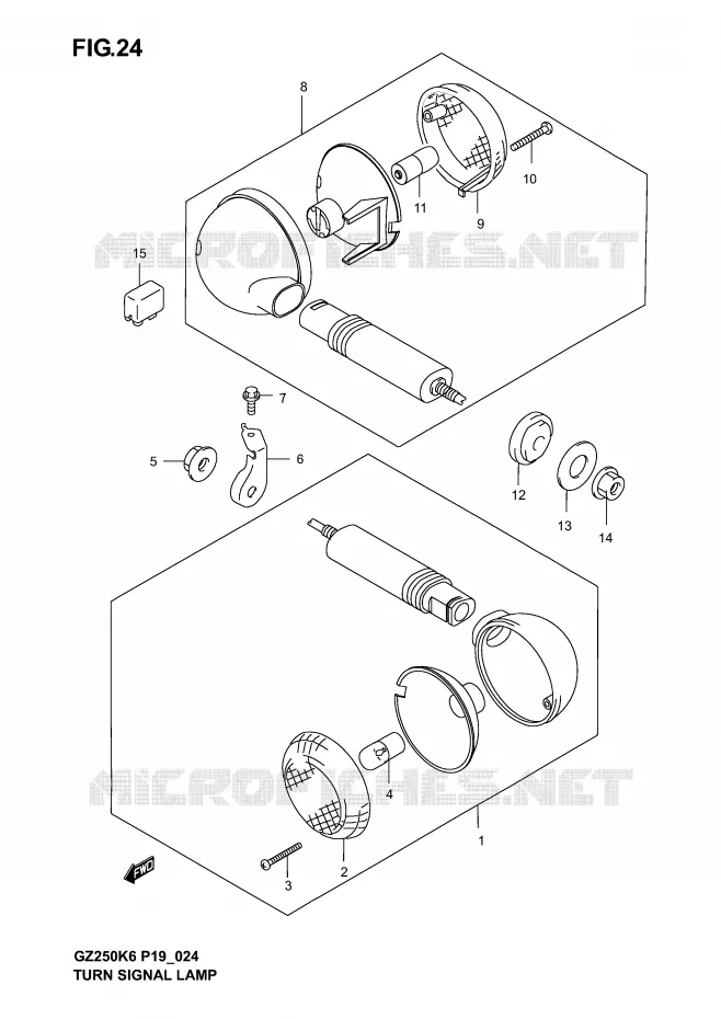 INDICATOREN Suzuki MOTO 250 MARAUDER 2006  GZ250K6(P19)