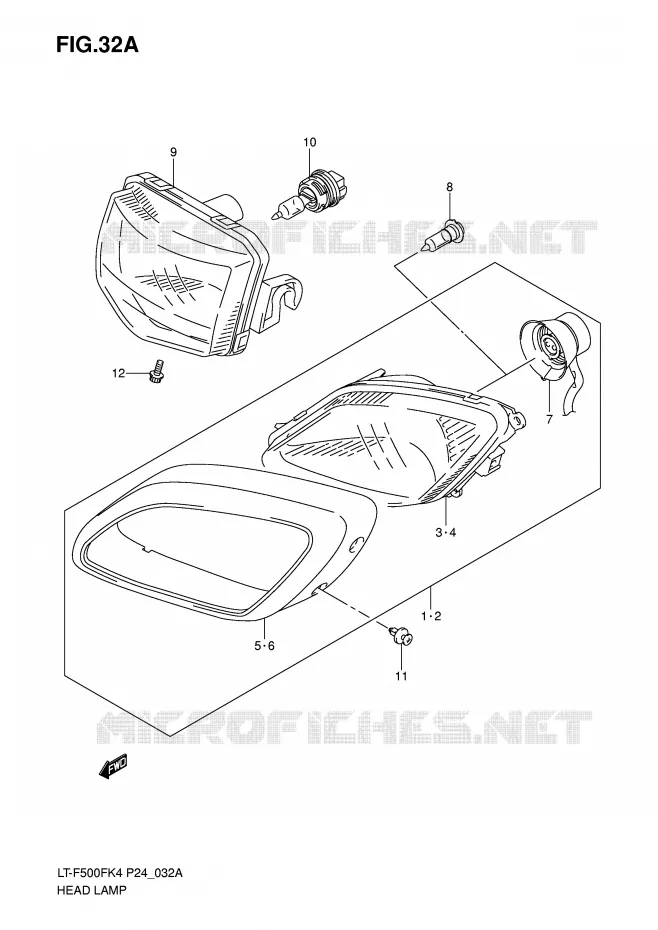 KOPLAMP (MODELE K5) Suzuki QUAD 500 VINSON 2007  LT-F500FK7(P24)
