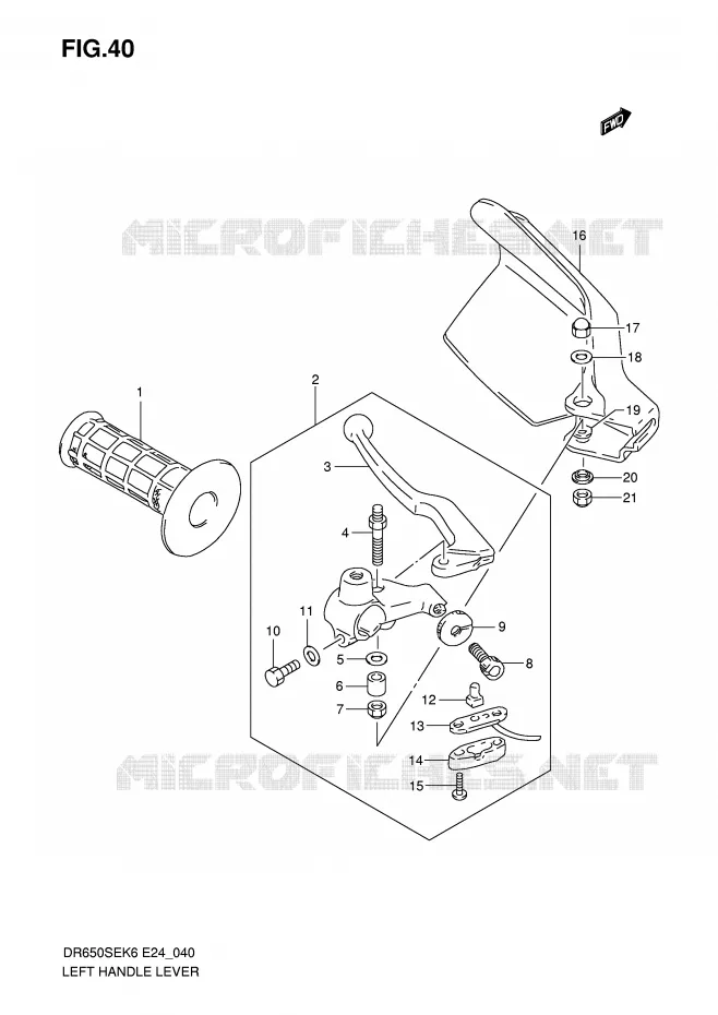 LINKER HENDEL - HANDGREEP (MODEL K6/K7/K8/K9) Suzuki MOTO 650 DR 2006  DR650SEK6(E24)