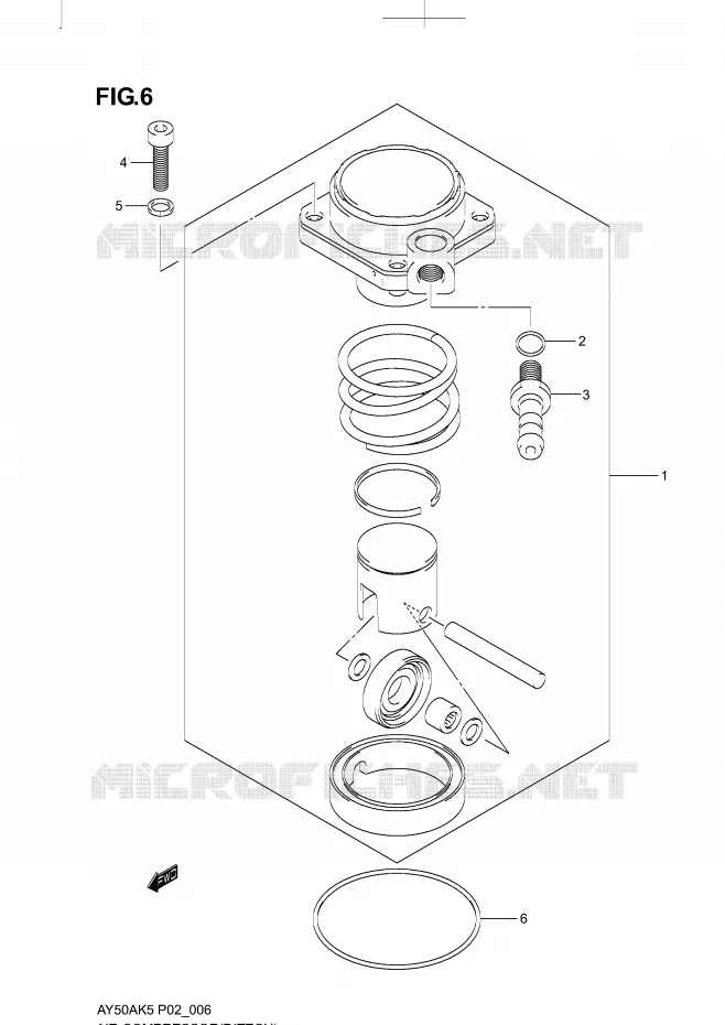 LUCHTCOMPRESSOR (DITECH) Suzuki SCOOTER 50 KATANA 2006  AY50AK6