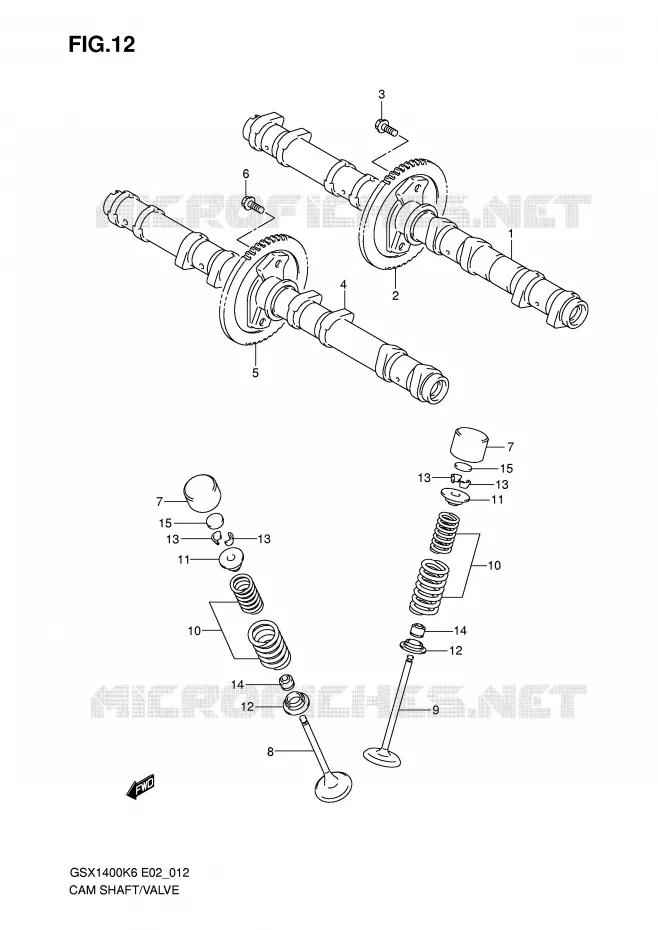 NOKKENAS - VALVES Suzuki MOTO 1400 GSX 2006  GSX1400U1K6(E2)