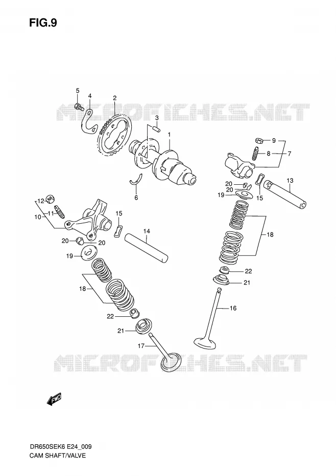 NOKKENAS - VALVES Suzuki MOTO 650 DR 2009  DR650SEK9(E24)