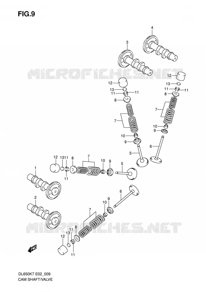 NOKKENAS - VALVES Suzuki MOTO 650 V-STROM 2007  DL650U3K7(E2)