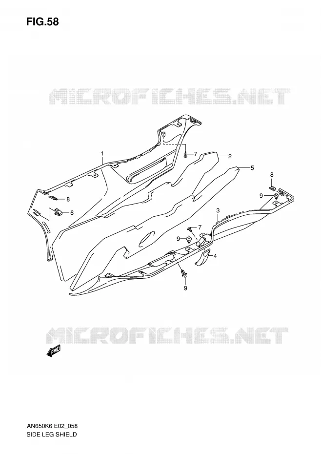 ONDERAANKLEDING (MODELE K6) Suzuki SCOOTER 650 BURGMAN 2006  AN650AK6(E2)
