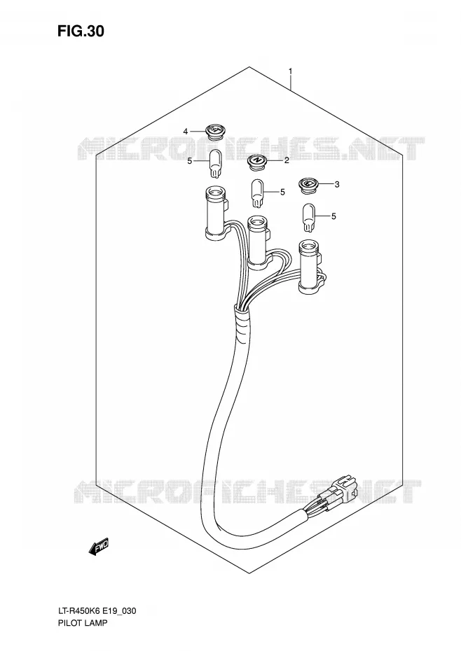 PILOT LAMPEN Suzuki QUAD 450 QUADRACER 2009  LT-R450K9(E19)