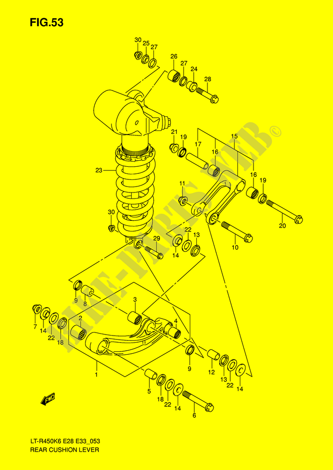 SCHOKBREKER AANEENSCHAKELING (MODEL K6/K7) voor Suzuki QUADRACER 450 2009