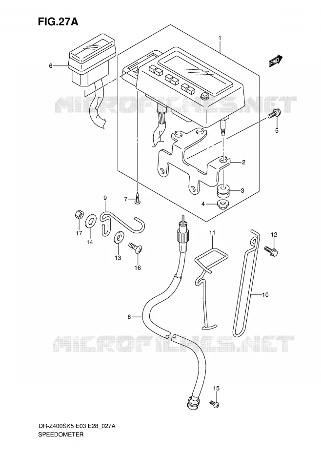 SNELHEIDSMETER (MODEL K6/K7/K8/K9) Suzuki MOTO 400 DR-Z 2009  DR-Z400SK9(E3/E28)