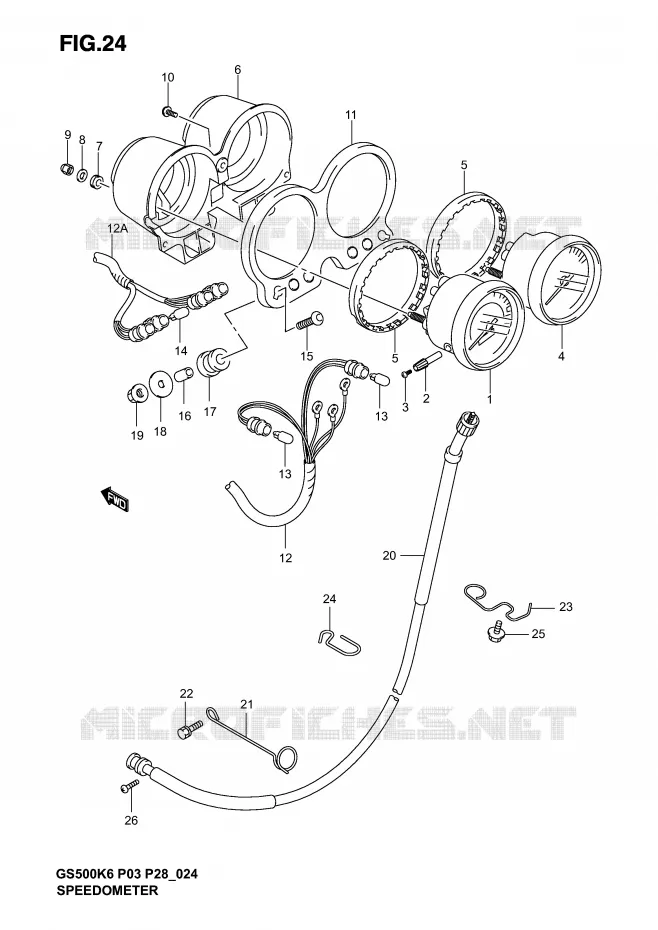 SNELHEIDSMETER (MODELE K3) Suzuki MOTO 500 GS-F 2004  GS500FK4(P3)