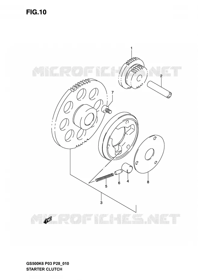 STARTMOTOR CLUTCH Suzuki MOTO 500 GS-F 2006  GS500FK6(P3)