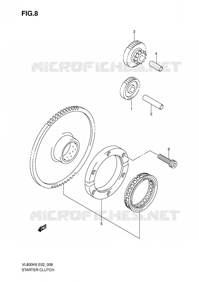 STARTMOTOR CLUTCH Suzuki MOTO 800 VOLUSIA 2008  VL800CUEK8(E2)