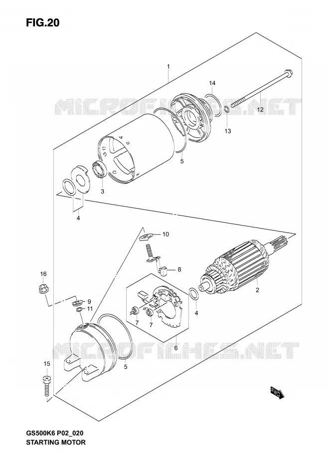 STARTMOTOR Suzuki MOTO 500 GS-E 2005  GS500K5(P19)