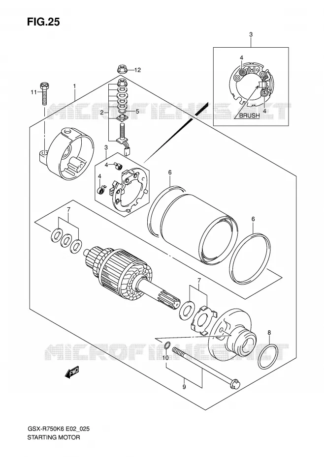 STARTMOTOR Suzuki MOTO 750 GSX-R 2006  GSX-R750K6(E2)