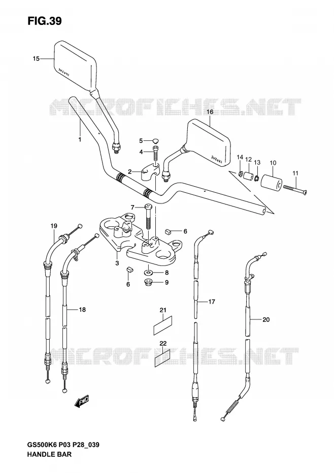 STUUR (MODELE K3) Suzuki MOTO 500 GS-E 2006  GS500K6(P3)