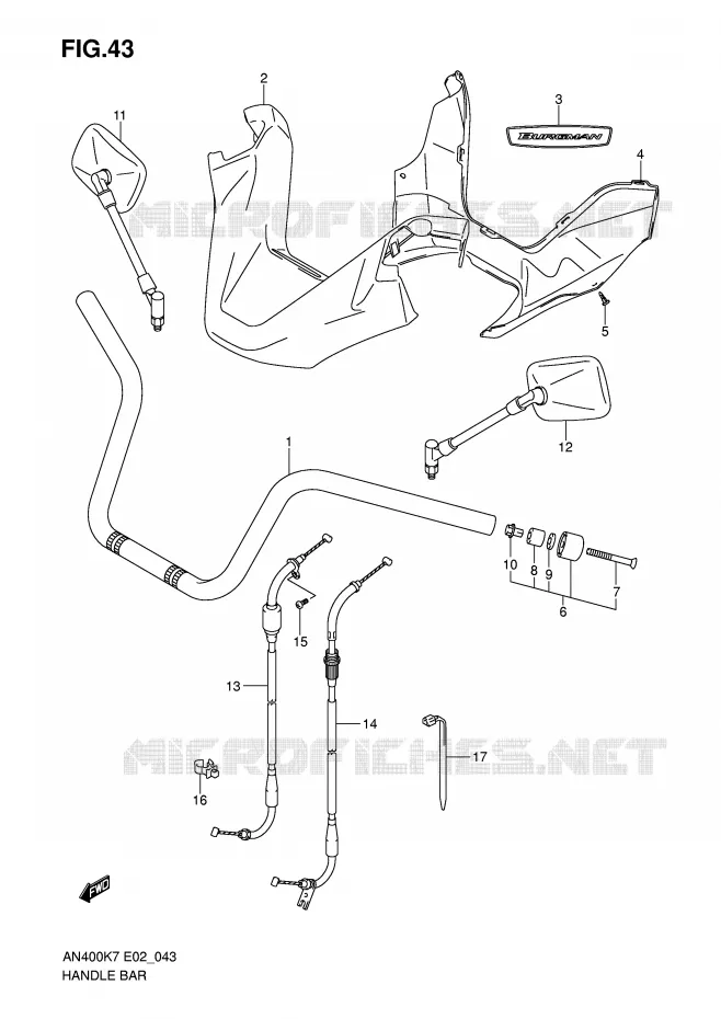 STUUR Suzuki SCOOTER 400 BURGMAN 2010  AN400L0(E2)