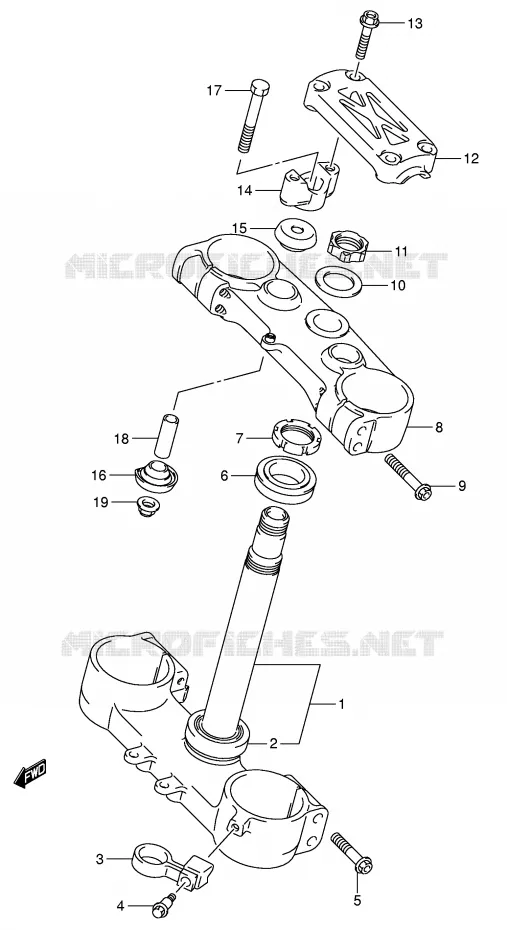 STUURKOLOM (MODELE K5/K6) Suzuki MOTO 450 RM-Z 2007  RM-Z450K7(E3/E28)