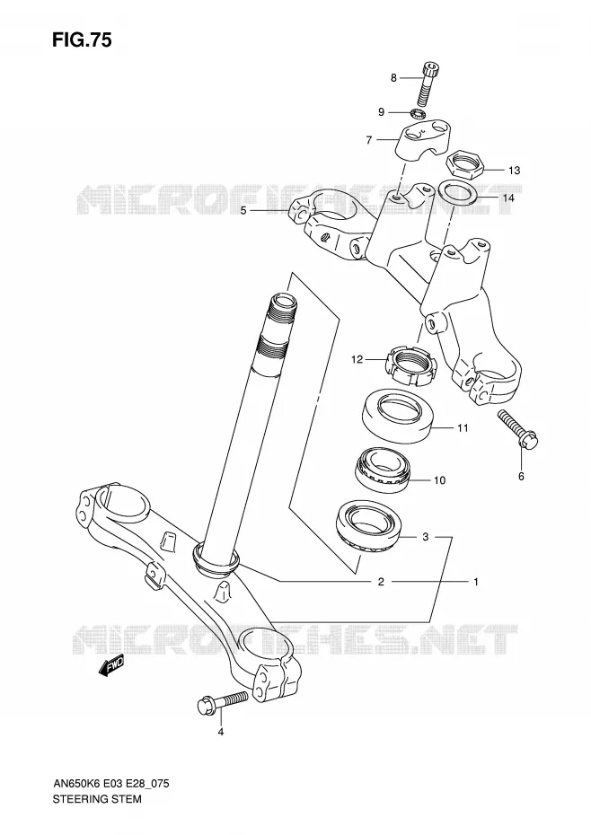STUURKOLOM Suzuki SCOOTER 650 BURGMAN 2006  AN650K6(E3/E28)