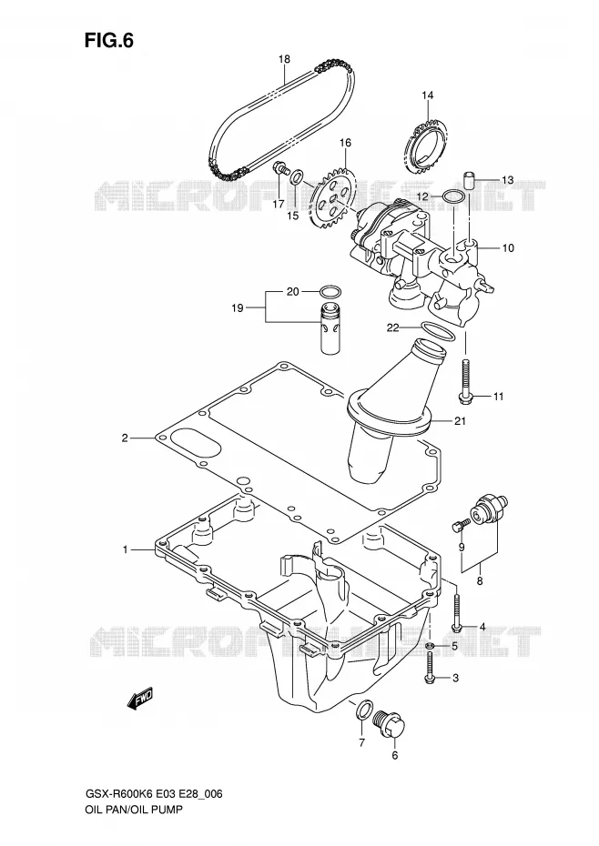 SUMP - OLIEPOMP  Suzuki MOTO 600 GSX-R 2007  GSX-R600K7(E3/E28)