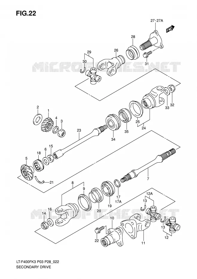 AANDRIJFAS Suzuki QUAD 400 EIGER 2007  LT-F400FK7(P3/P28)