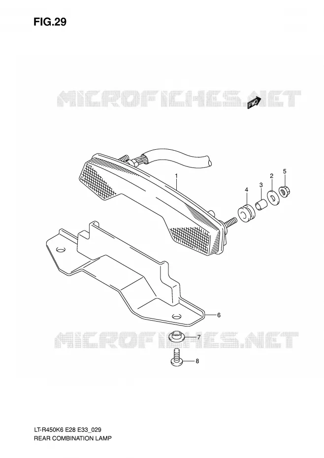 ACHTERLICHT (E33) Suzuki QUAD 450 QUADRACER 2008  LT-R450ZK8(E28/E33)