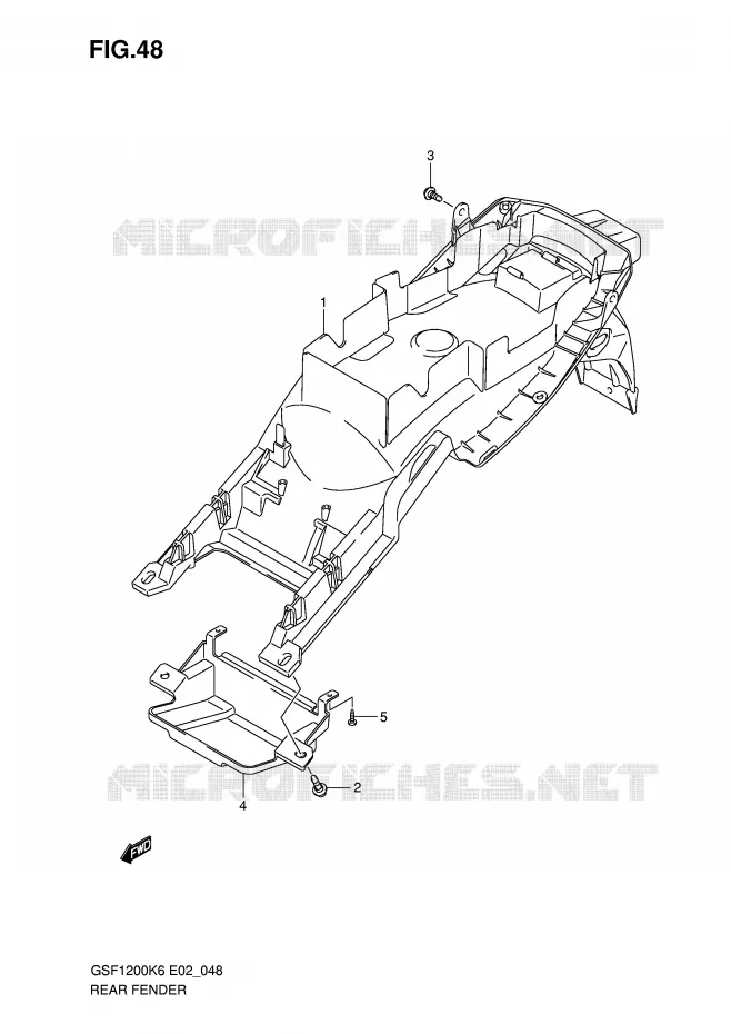 ACHTERSPATBORD Suzuki MOTO 1200 BANDIT 2006  GSF1200AK6(E2)