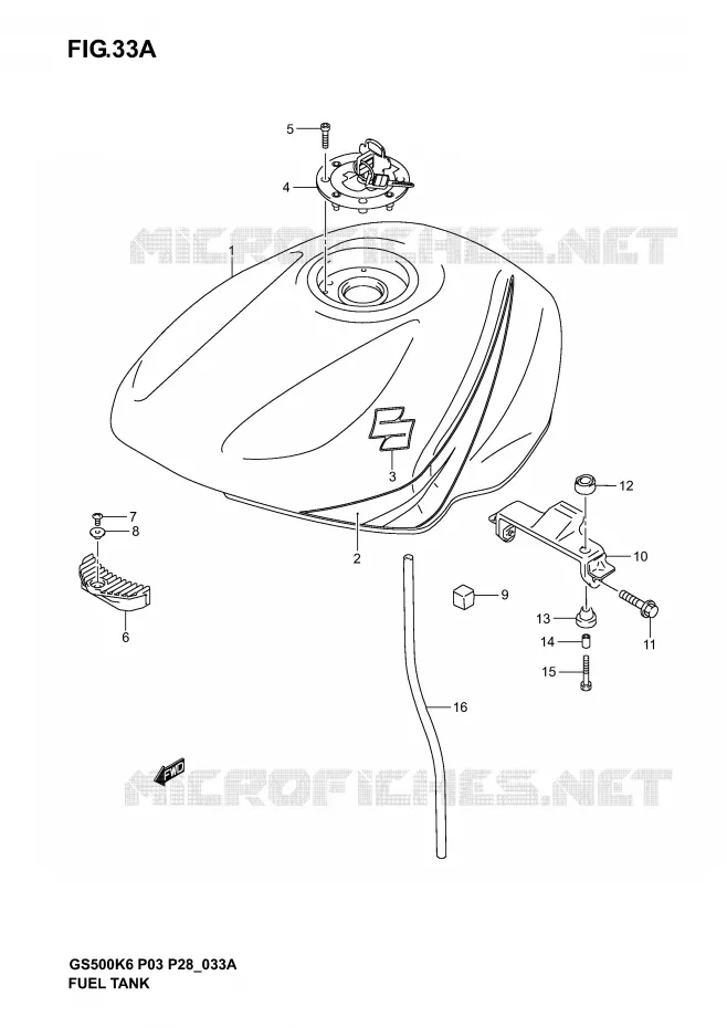 BENZINETANK (MODELE K4) Suzuki MOTO 500 GS-F 2006  GS500FK6(P3)