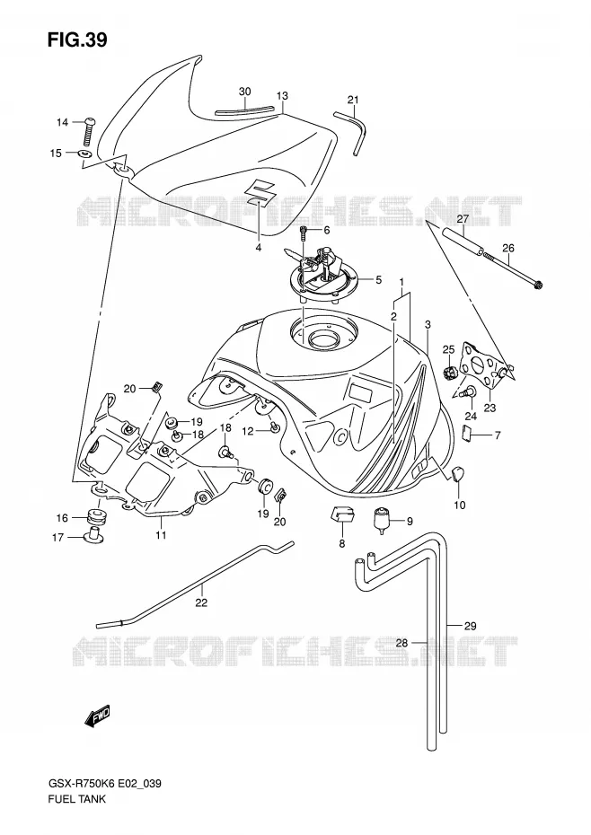 BENZINETANK (MODELE K6) Suzuki MOTO 750 GSX-R 2006  GSX-R750U2K6(E2)