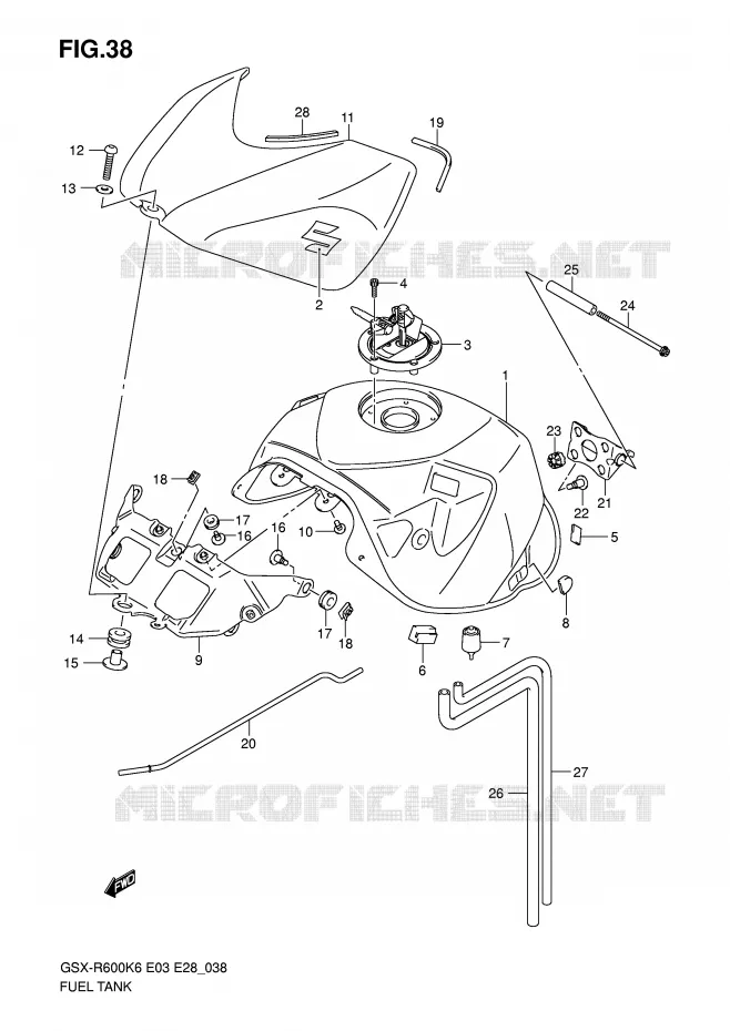 BENZINETANK Suzuki MOTO 600 GSX-R 2006  GSX-R600K6(E3/E28)
