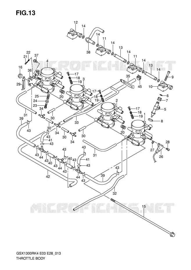 BRANDSTOFINJECTIE ASSY Suzuki MOTO 1300 HAYABUSA 2004  GSX1300RK4(E3/E28)
