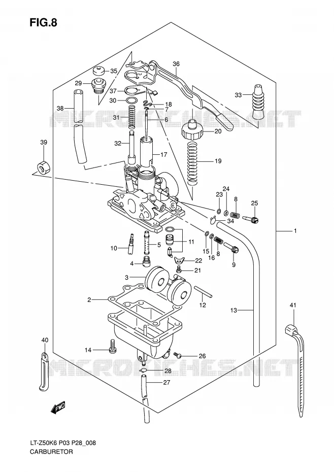 CARBURATOR Suzuki QUAD 50 QUADSPORT 2006  LT-Z50K6(P3/P28)