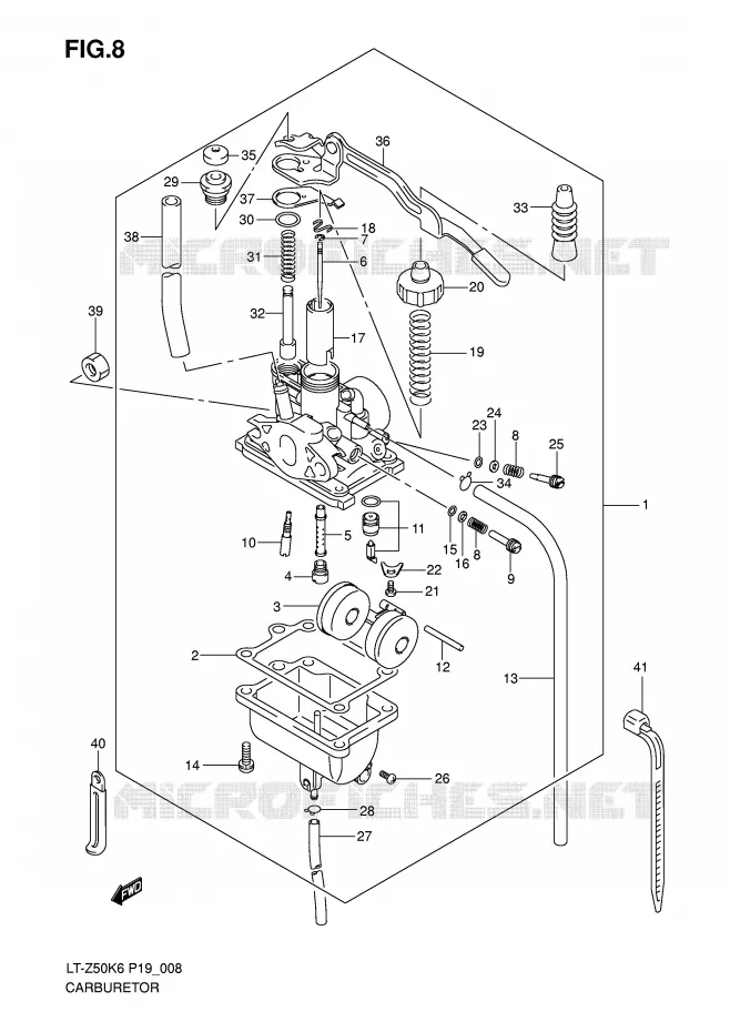 CARBURATOR Suzuki QUAD 50 QUADSPORT 2012  LT-Z50L0(P19)