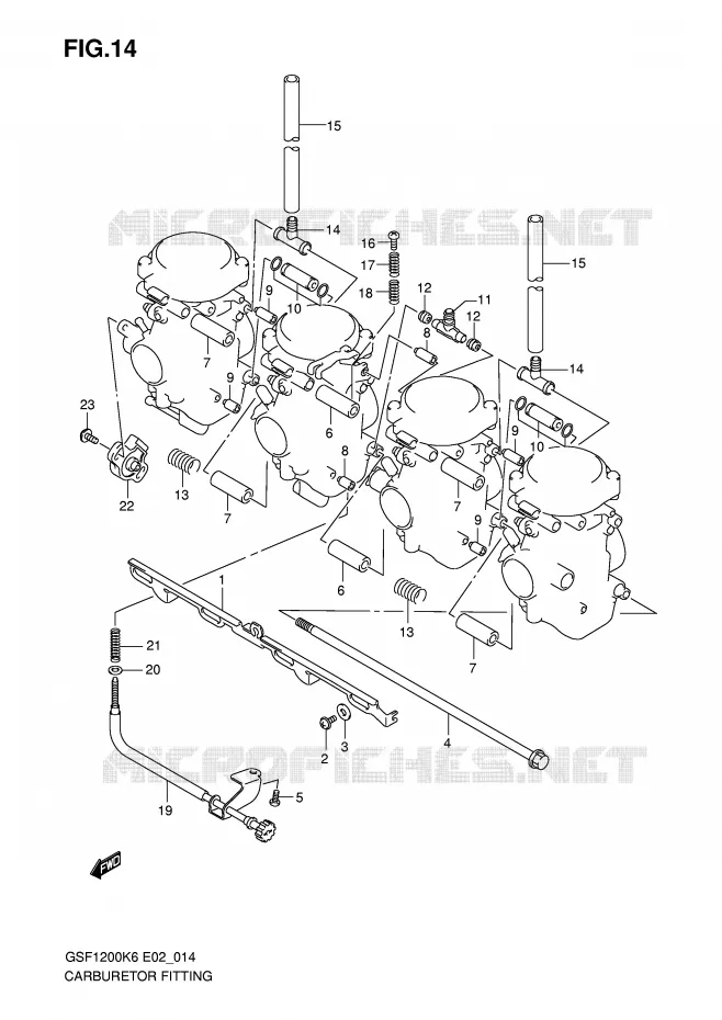CARBURETOR AANSLUITINGEN Suzuki MOTO 1200 BANDIT-S 2006  GSF1200SK6(E2)