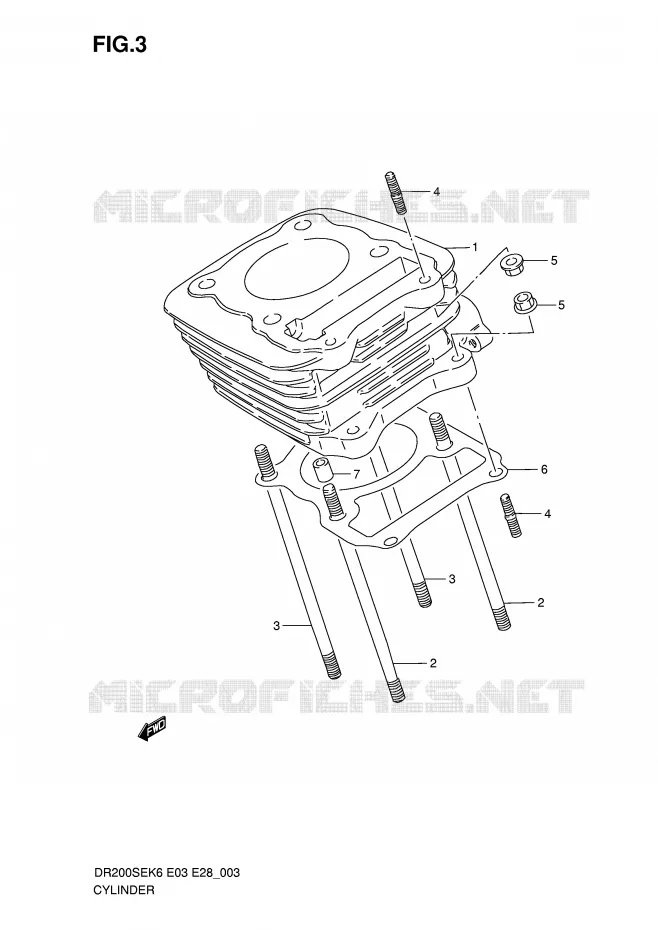 CILINDER Suzuki MOTO 200 DR 2007  DR200SEK7(E3/E28)
