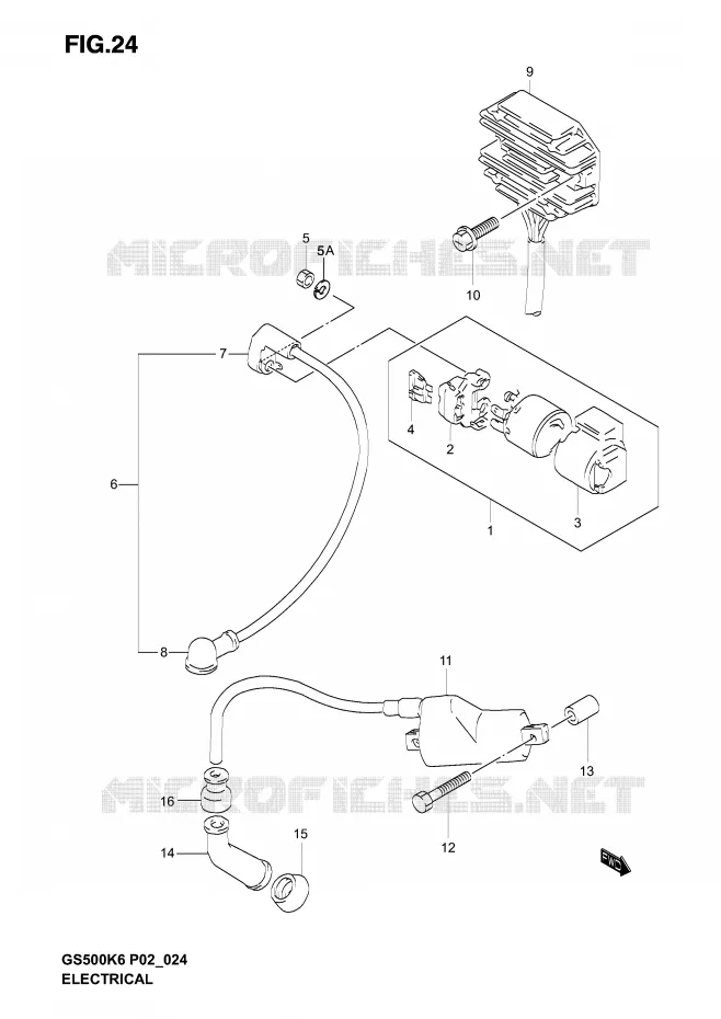 ELEKTRISCH Suzuki MOTO 500 GS-F 2006  GS500FUK6(P19)