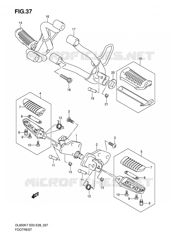 FOOTREST Suzuki MOTO 650 V-STROM 2010  DL650AL0(E3/E28)