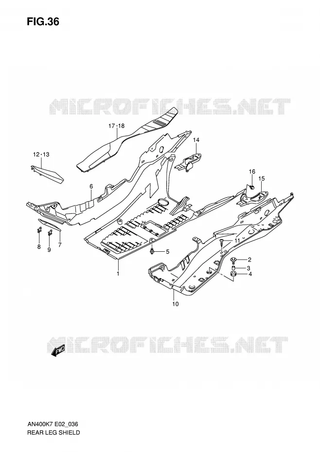 FOOTREST Suzuki SCOOTER 400 BURGMAN 2009  AN400ZAK9(E2)