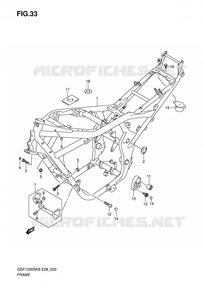 FRAME Suzuki MOTO 1200 BANDIT 2006  GSF1200SAK6(E28)