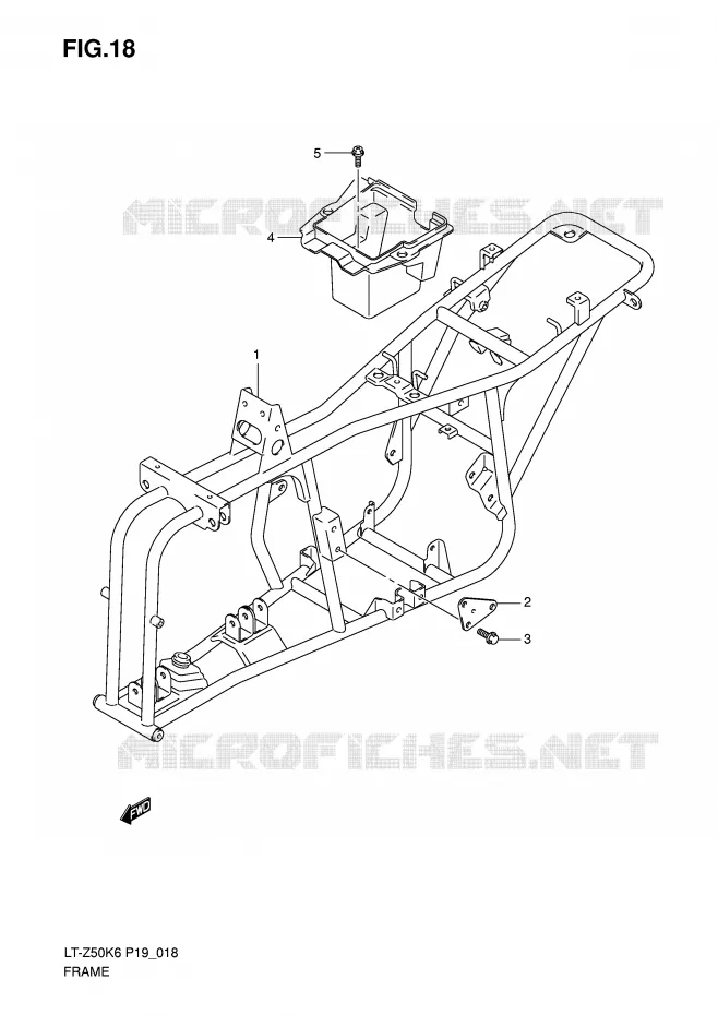 FRAME Suzuki QUAD 50 QUADSPORT 2008  LT-Z50K8(P19)