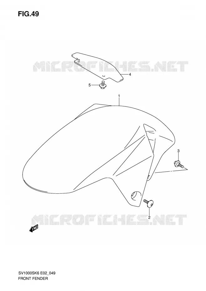FRONT FENDER Suzuki MOTO 1000 SV 2007  SV1000S2K7(E2)