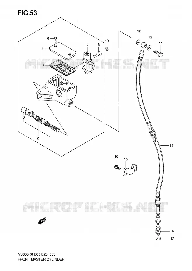 FRONT HOOFDREMCILINDER Suzuki MOTO 800 INTRUDER 2009  VS800K9(E3/E28)